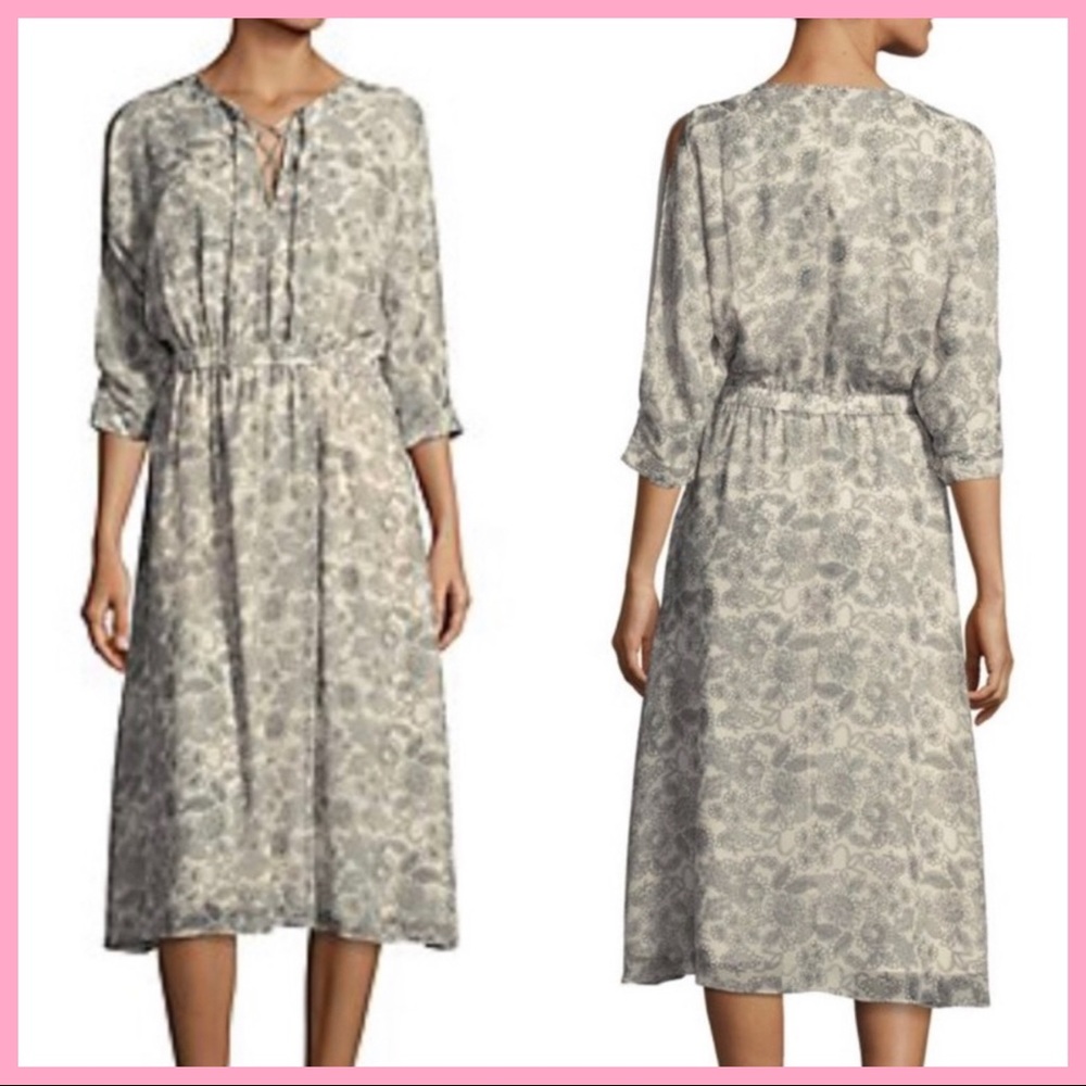 DEREK LAM 10 CROSBY | Floral Silk Midi Dress